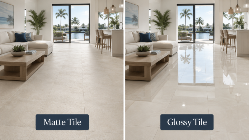 Matte vs Glossy tile in a modern home