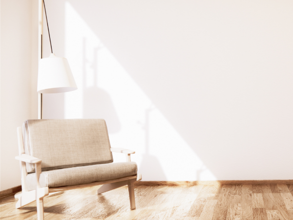 Hardwood flooring in a bright home